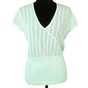 Merona Women's Mint Green Lacey Knit Wrapped Sweater